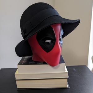 Cloche style felted wool black hat